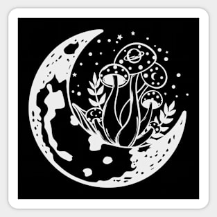 mushrooms and moon Sticker